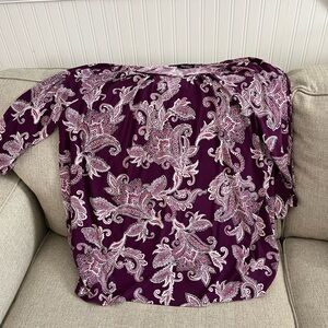 Roz & Ali Purple and Pink Paisley Blouse